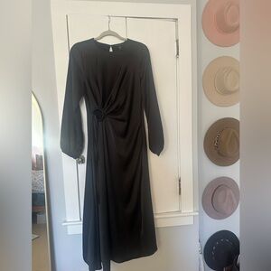 House of Harlow 1960 Black Long Sleeve Dress with adjustable Ring Detail